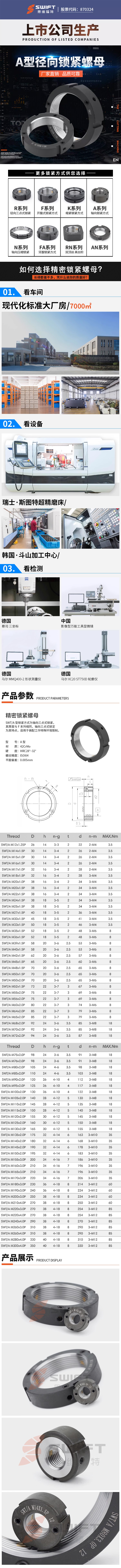 A型轴向精密锁紧螺母